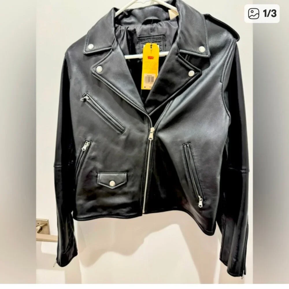 Levi's Sheep Leather Moto Jacket - Picture 1 of 16